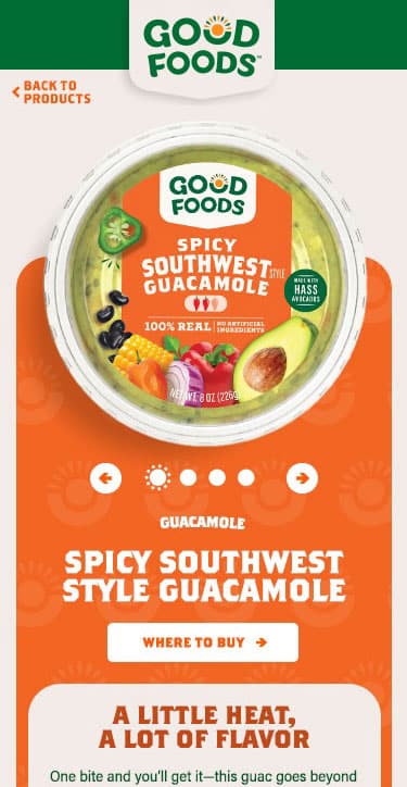Good Foods Product Detail Page